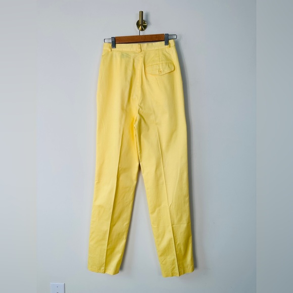 Vintage Yellow Highwaisted Pleated Front Trouser Pants By Rafaella Size 10 - Picture 7 of 9